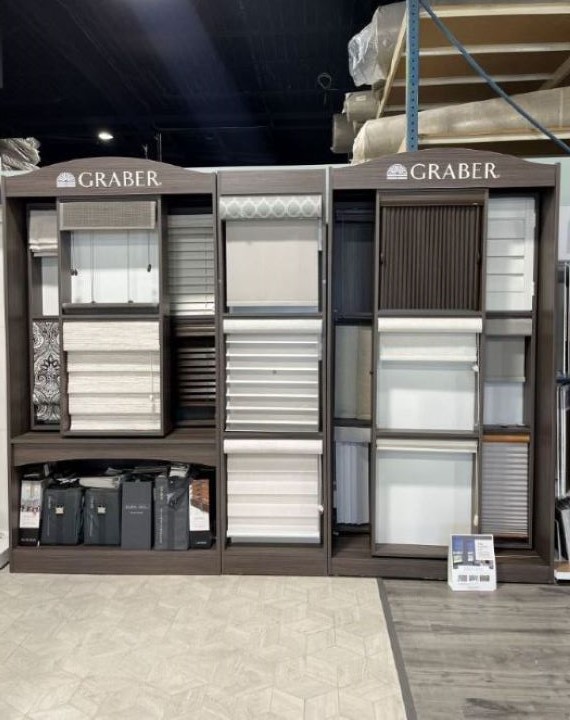 Graber window treatments in the Bradford Floor & Home showroom